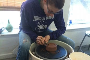 Craft workshops in clay, pottery at the Littleton Studio School.